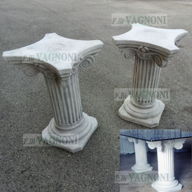 COPPIA COLONNE CAPITELLO PATRASSO GRIGIO ANTIC IN CEMENTO CM. 75